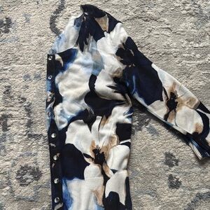 White House Black Market Abstract Print Cardigan